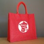 sac cabas en toile de jute rouge personnalisé