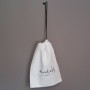 Pochon en coton blanc sérigraphié avec logo