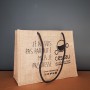 sac en toile de jute personnalisé avec cordes noires