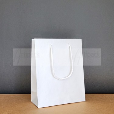 petit sac papier blanc avec cordes personnalisable