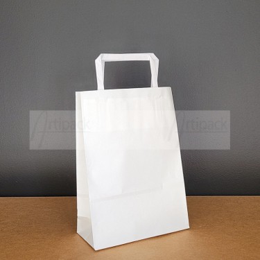 petit sac papier blanc avec poignées plates personnalisable