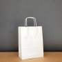 petit sac kraft blanc personnalisable avec poignées en papier torsadé
