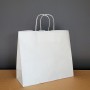 sac kraft blanc personnalisable avec poignées en papier torsadé