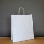 grand sac papier kraft blanc personnalisable avec poignées torsadées
